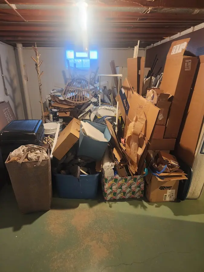 Roll-off dumpster container at job site for 20 Yard Dumpster Rental in Mokena